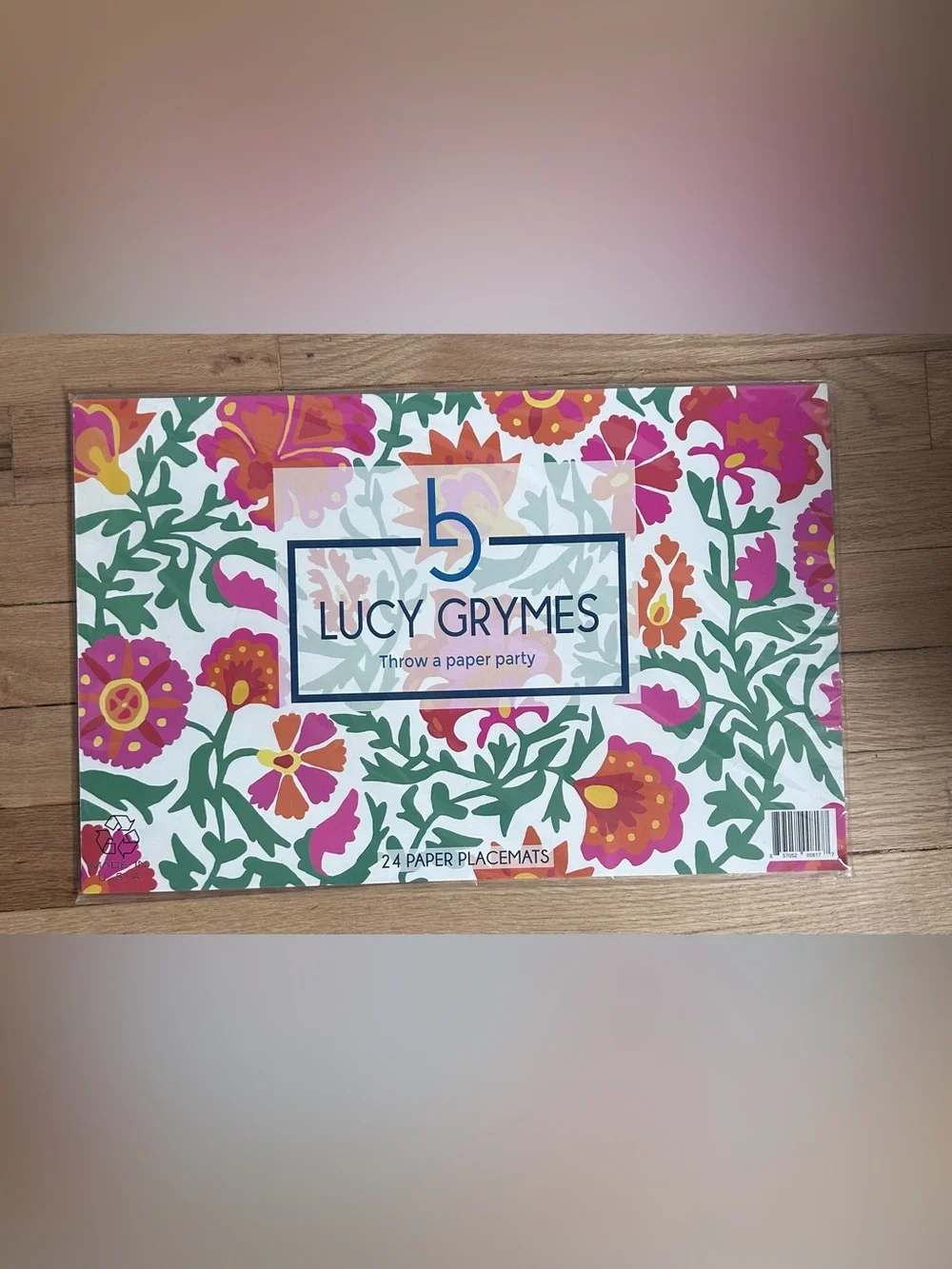 Lucy Grymes 24 Floral Paper Placemats - Pink, Green & Orange Pack 11x17